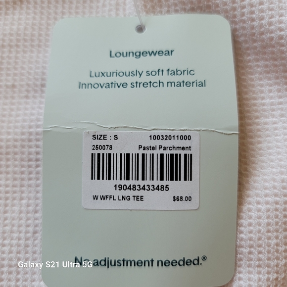 Tommy John Womens Waffle Lounge Tee Pastel Parchment Size S NWT Retail: $68.00 - Picture 8 of 9